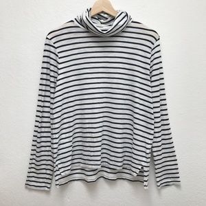 Madewell Striped Turtleneck in Navy / White